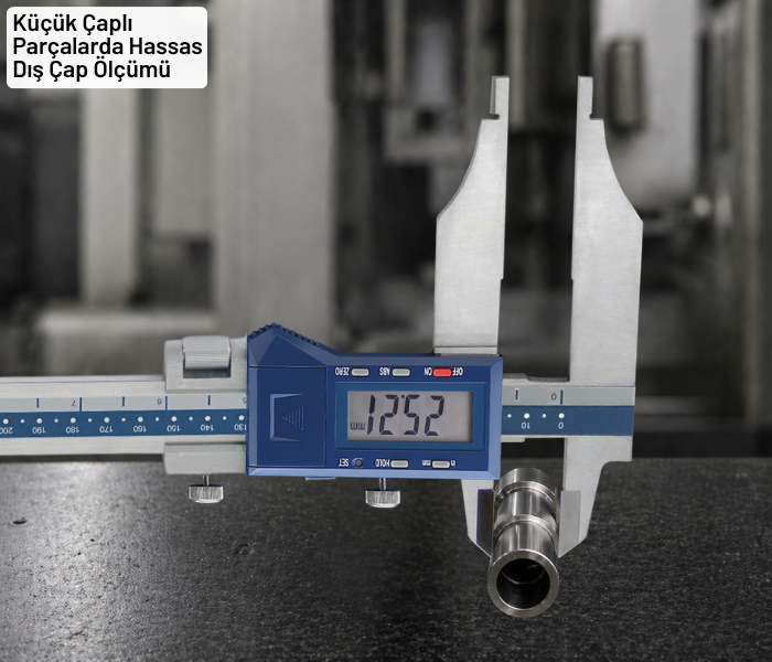  Dasqua 2710-1110 Uzun Çift Çeneli Dijital Kumpas Kullanım Örneği